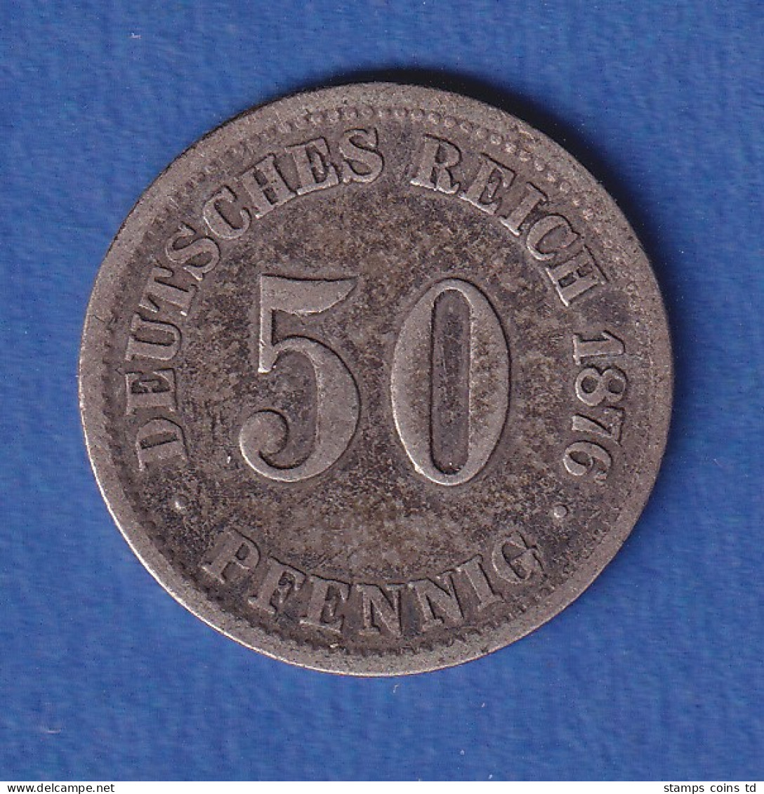 Deutsches Kaiserreich Silber-Kursmünze 50 Pfennig 1876 C Ss - Autres & Non Classés