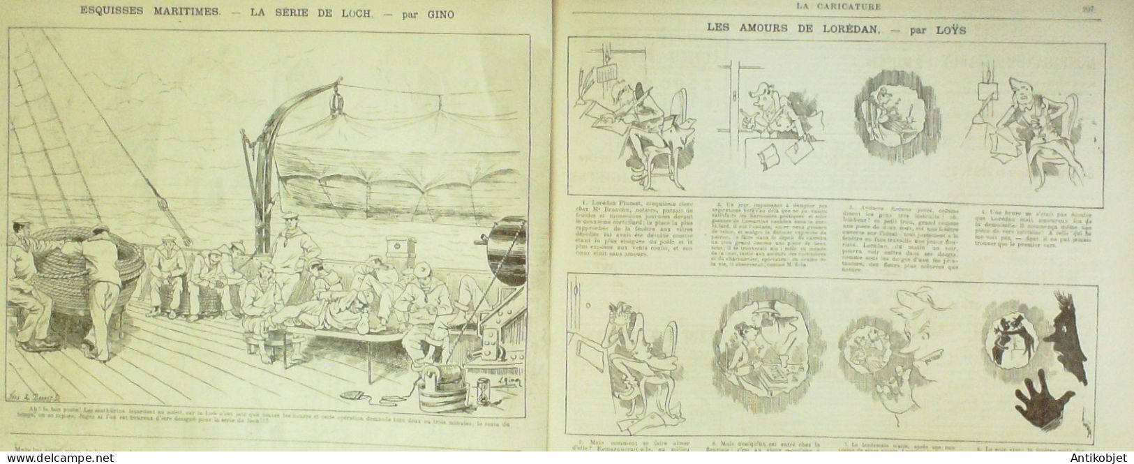 La Caricature 1885 N°287 Le Narghilé Chass' D'Af Bécasson Draner Gino Loys - Revues Anciennes - Avant 1900