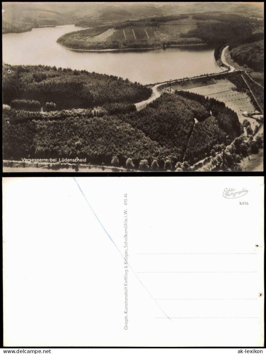 Ansichtskarte Lüdenscheid Luftbild Versetalsperre 1961 - Luedenscheid