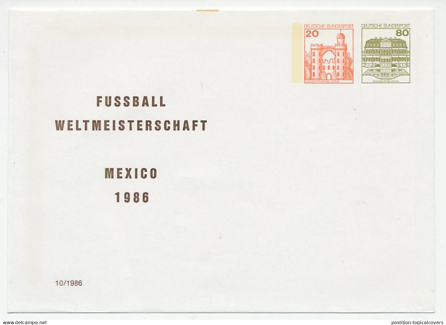 Postal Stationery Germany 1986 Football World Cup Mexico - Autres & Non Classés