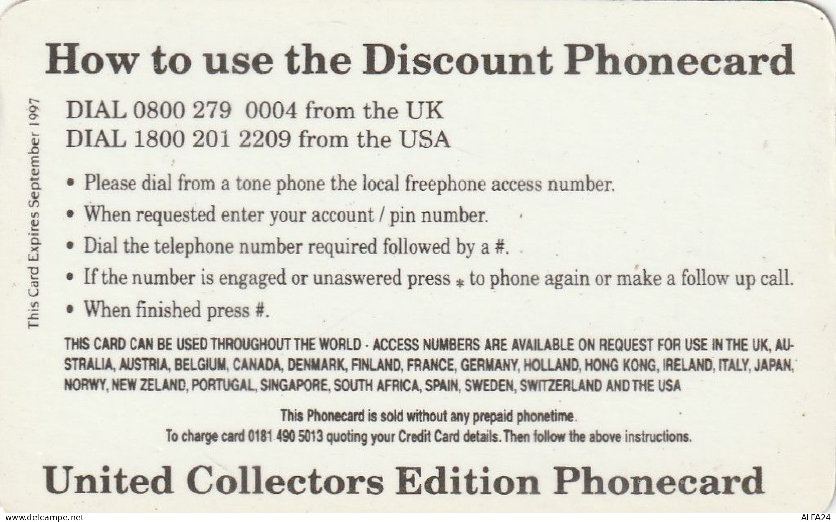 PREPAID PHONE CARD UK LADY DIANA (CZ1991 - BT Global Cards (Prepaid)