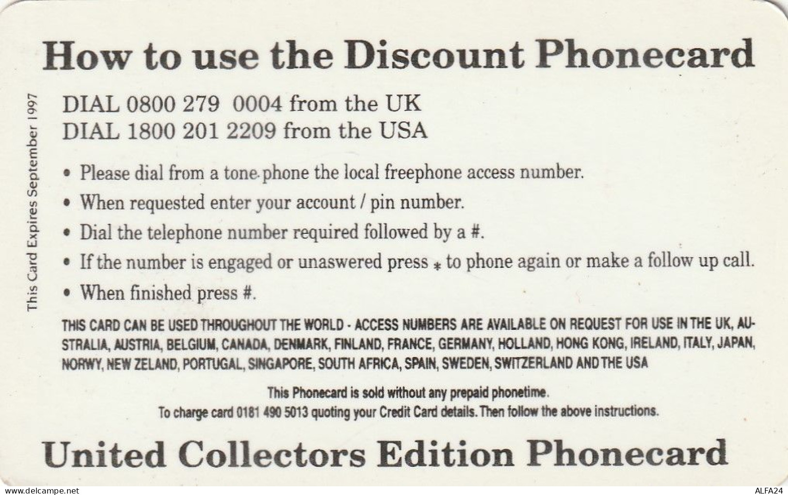 PREPAID PHONE CARD UK LADY DIANA (CZ1999 - BT Kaarten Voor Hele Wereld (Vooraf Betaald)