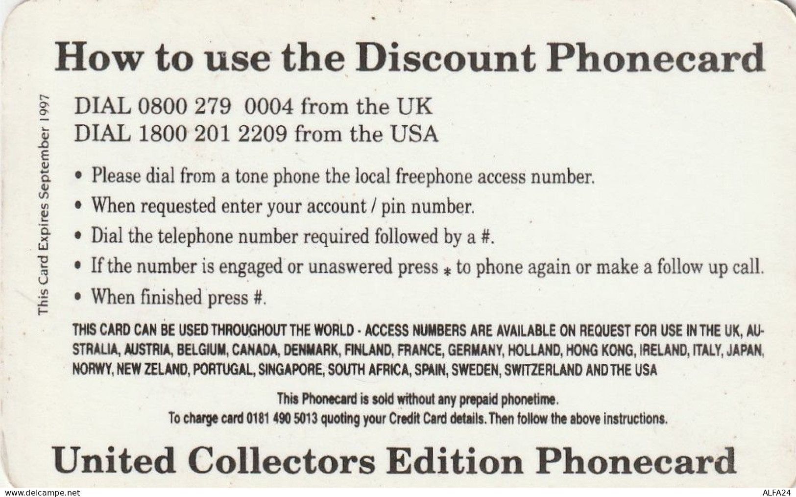 PREPAID PHONE CARD UK LADY DIANA (CZ1996 - BT Global Cards (Prepaid)