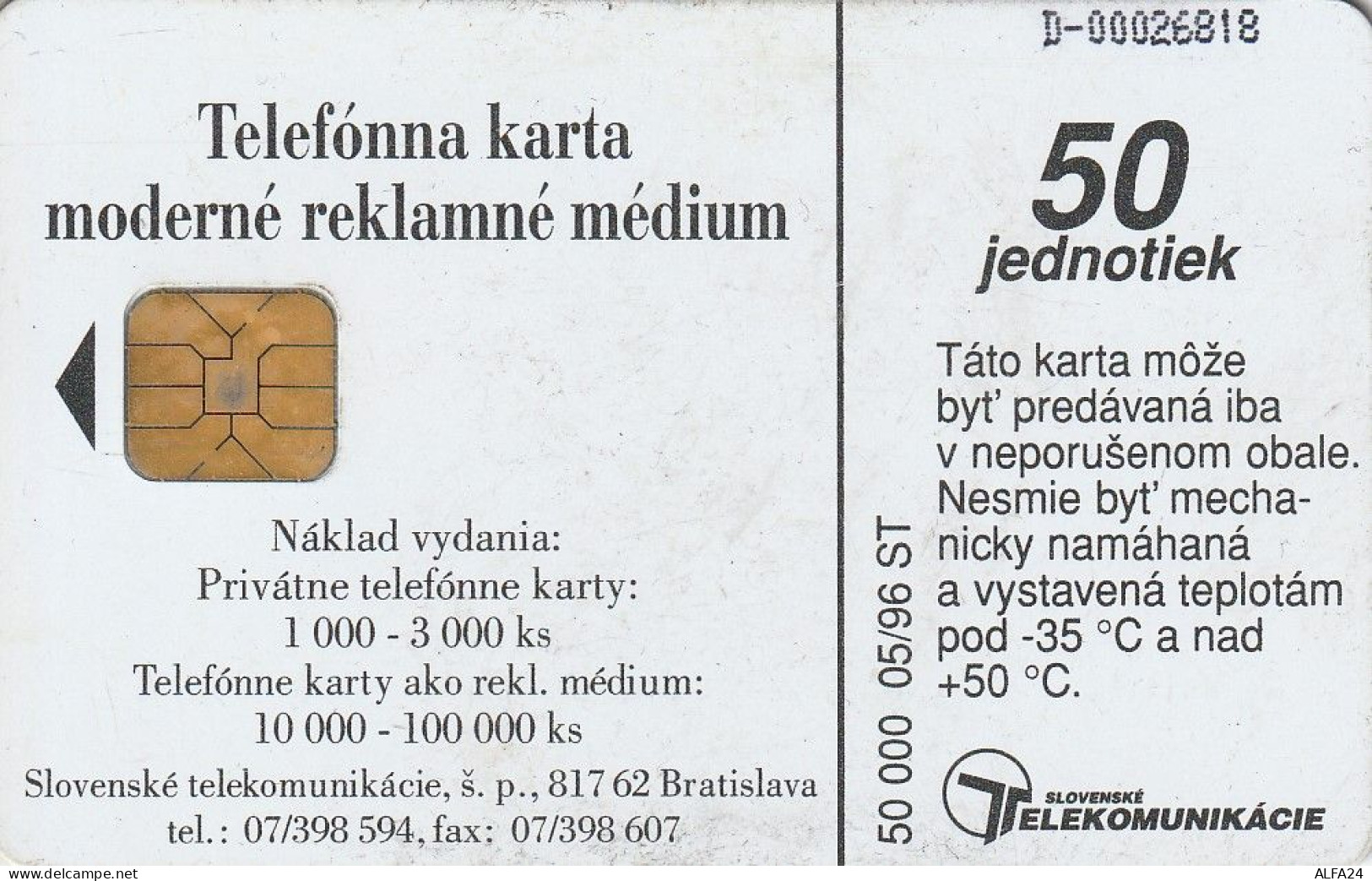 PHONE CARD SLOVACCHIA  (CZ1575 - Slovaquie