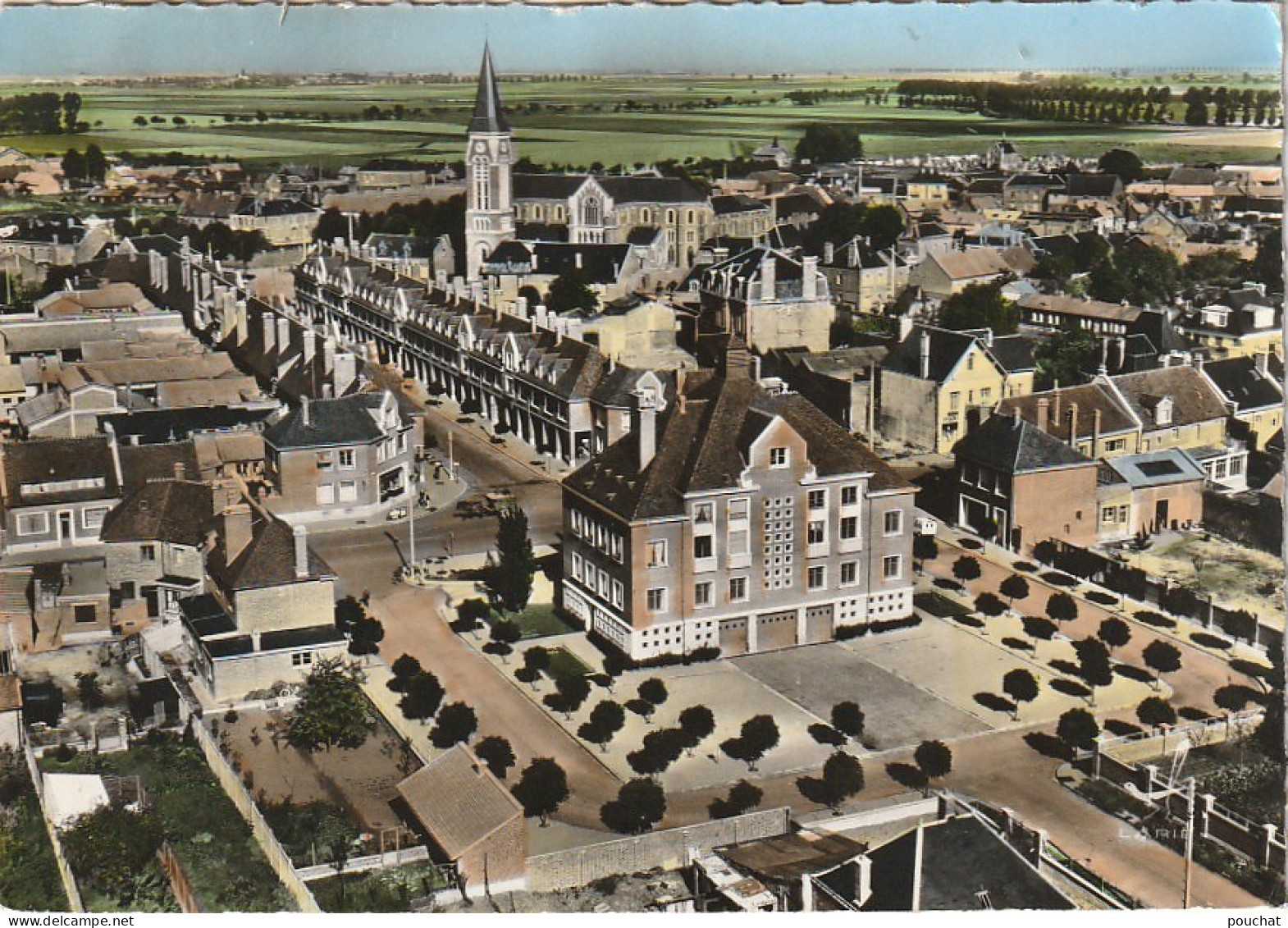 KO 6-(80) ROSIERES EN SANTERRE - HOTEL DE VILLE ET RUE DU NIGER - CARTE COULEURS - 2 SCANS  - Rosieres En Santerre