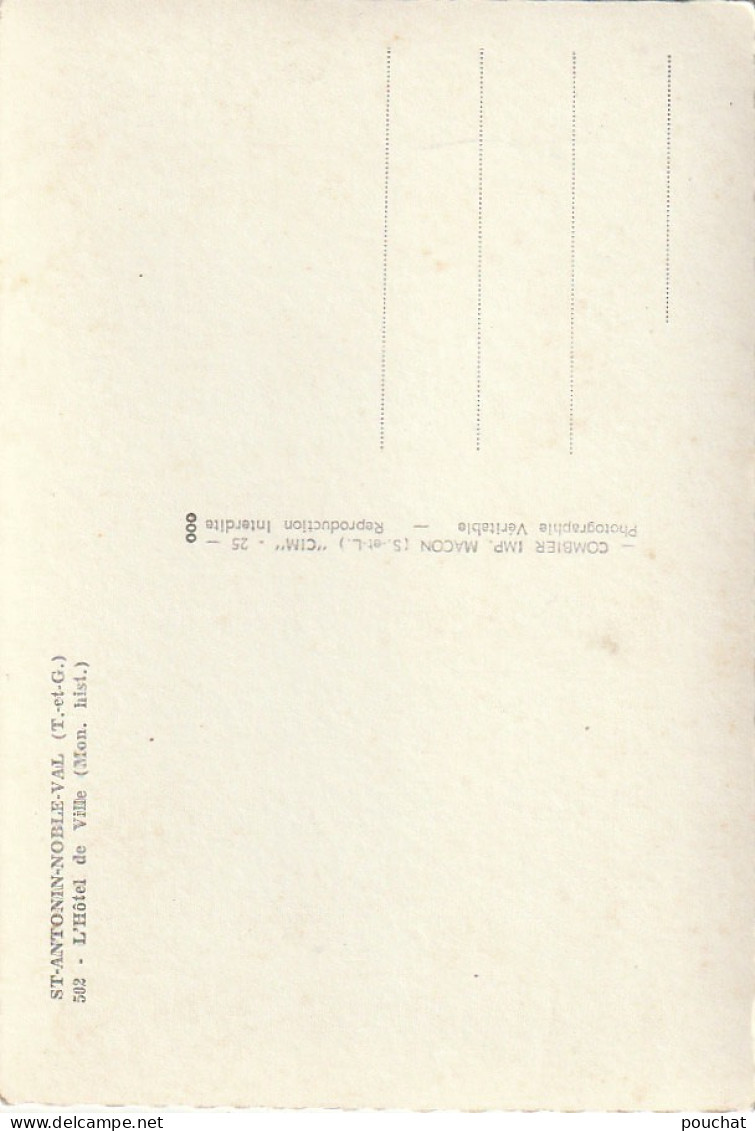 KO 14-(82) SAINT ANTONIN NOBLE VAL - L ' HOTEL DE VILLE - CARTE COULEURS - 2 SCANS - Saint Antonin Noble Val
