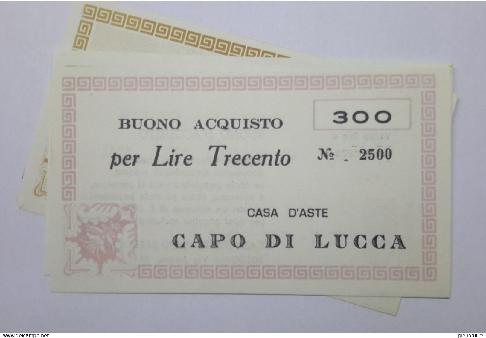 LOTTO 5Pz. 100 200 300 400 LIRE BUONI ACQUISTO CASA D'ASTE CAPO DI LUCCA VALIDO FINO AL 31.12.1976 (A.1) - [10] Chèques