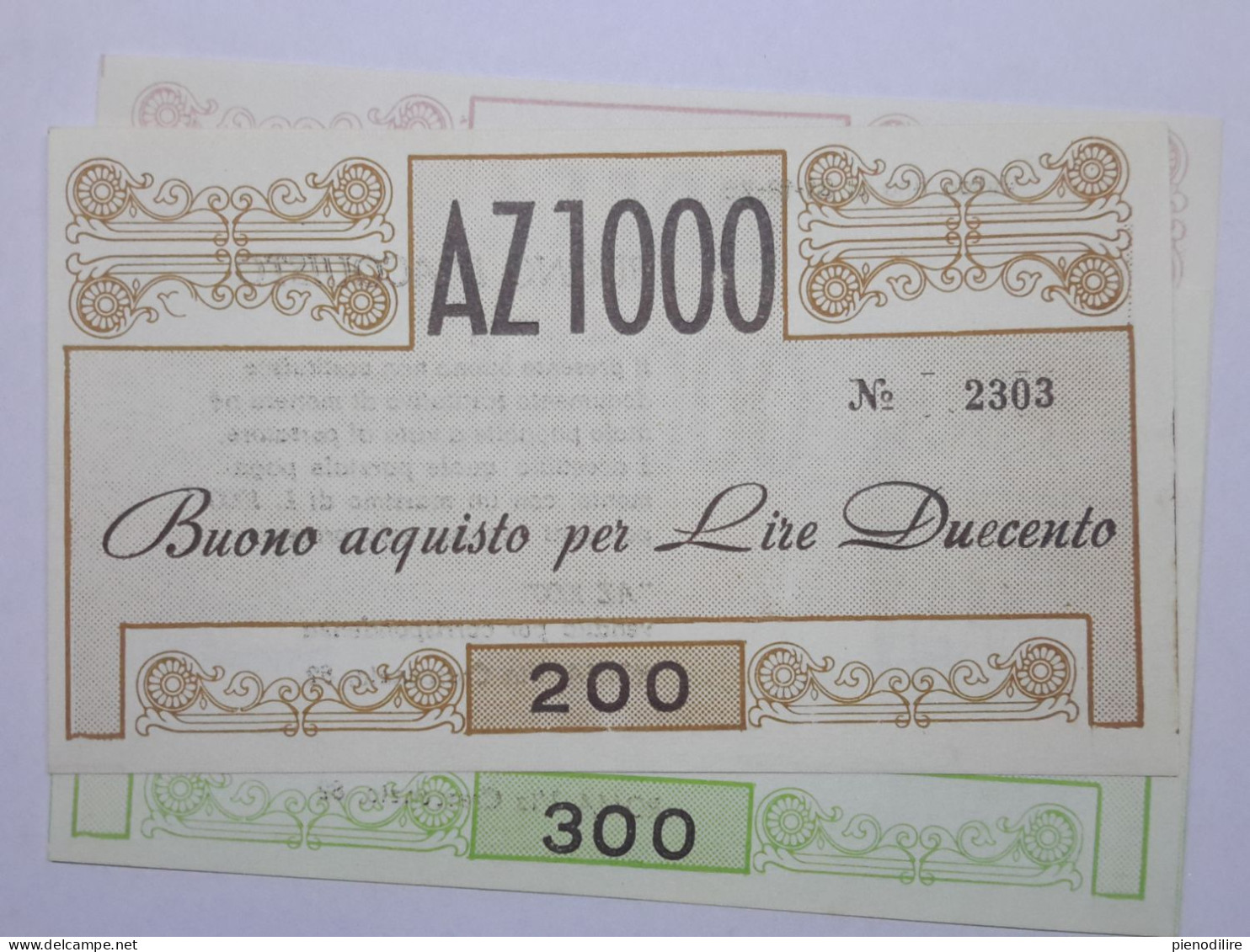 LOTTO 5Pz. 100 100 200 300 400 LIRE BUONI ACQUISTO AZ1000 VALIDO FINO AL 31.12.1976 (A.2) - [10] Cheques En Mini-cheques