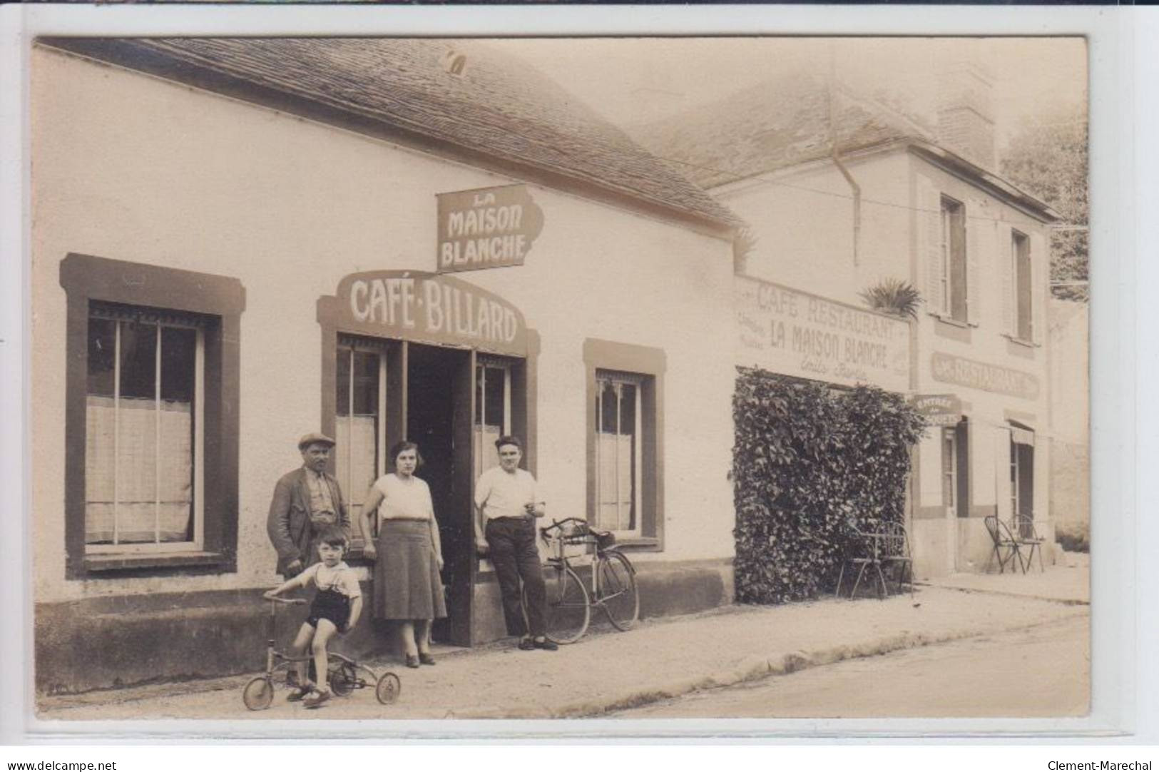 VERMENTON: Carte Photo Du Café-billard, La Maison Blanche - Très Bon état - Vermenton