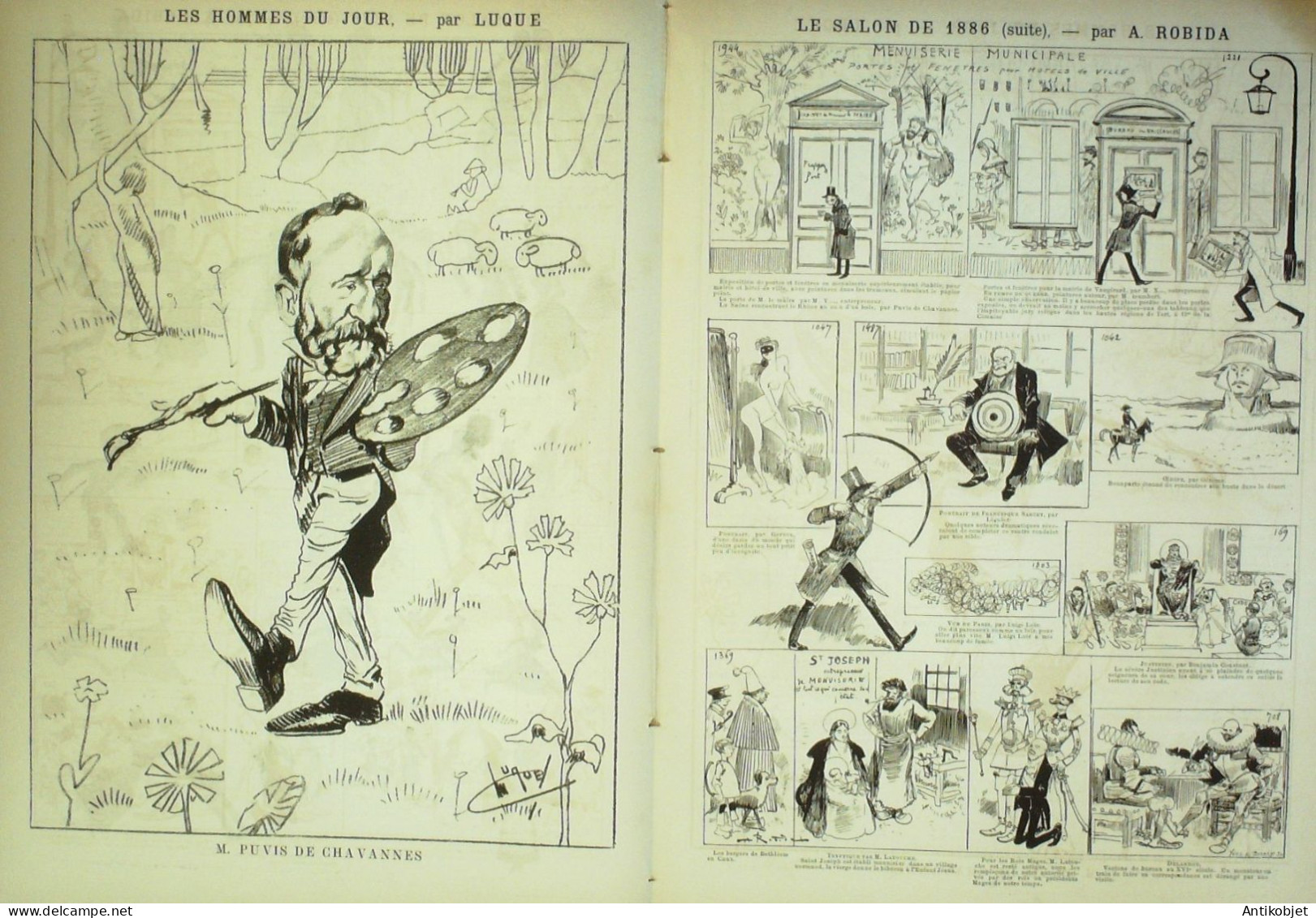 La Caricature 1886 N°333 Salon Robida Bonheur Conjugal Sorel De Chavannes Par Luque - Zeitschriften - Vor 1900