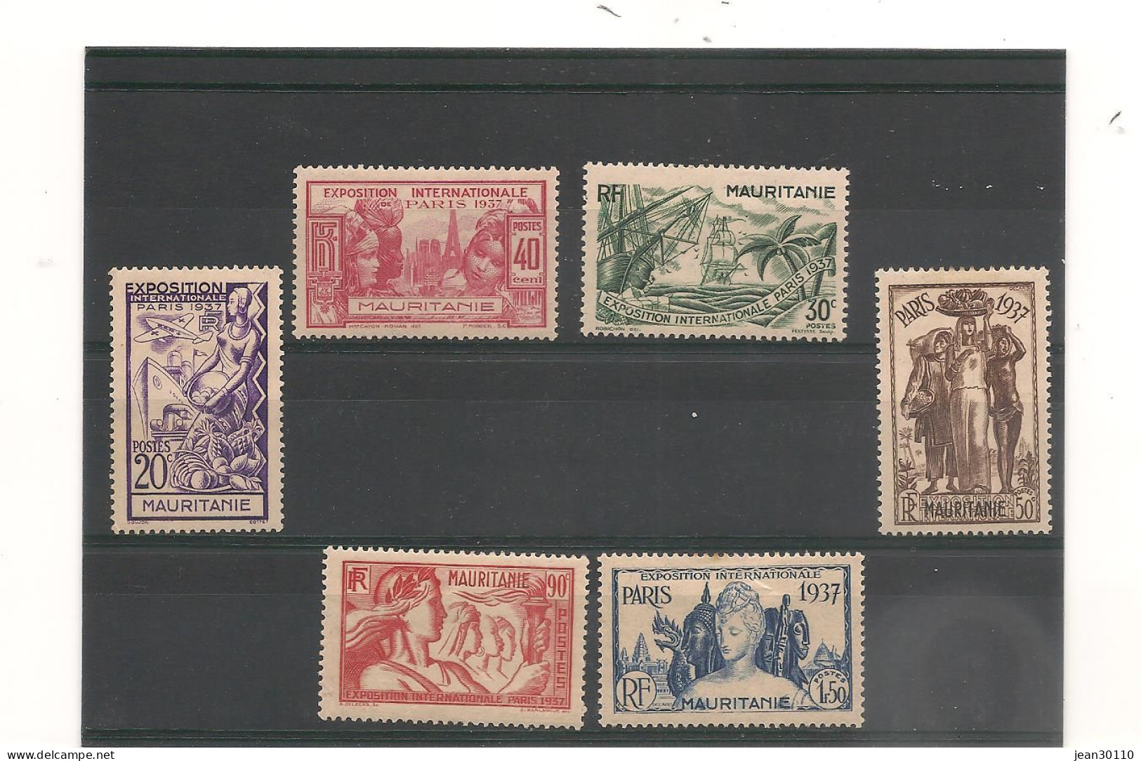 MAURITANIE  1937 N° 66/71* Et BLOC N°1* Cote : 22,50 € - Neufs