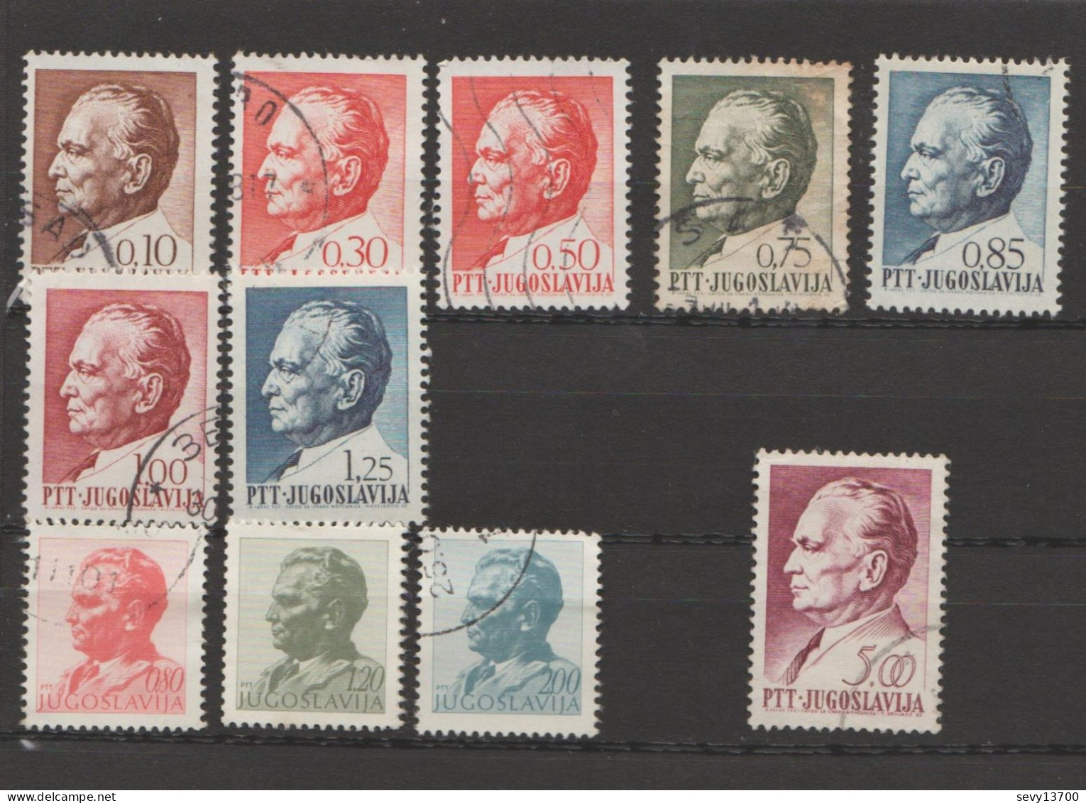 Yougoslavie - Lot 12 Timbres Tito - Mi 1207 - 1210 - 1283 - 1285 - 1214 - 1215 - 1287 - 1552 - 1553 - 1554 - 1246 - 454 - Gebruikt