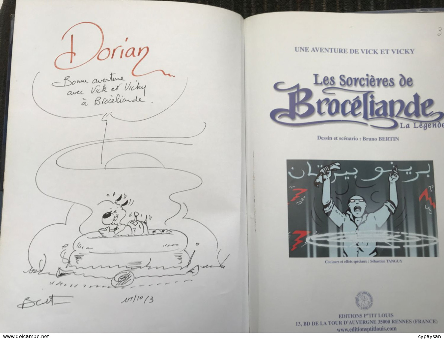 Vick Et Vicky 8 Les Sorcières De Brocéliande -La Légende EO DEDICACE BE P'tit Louis 09/2002 Bertin (BI2) - Dédicaces