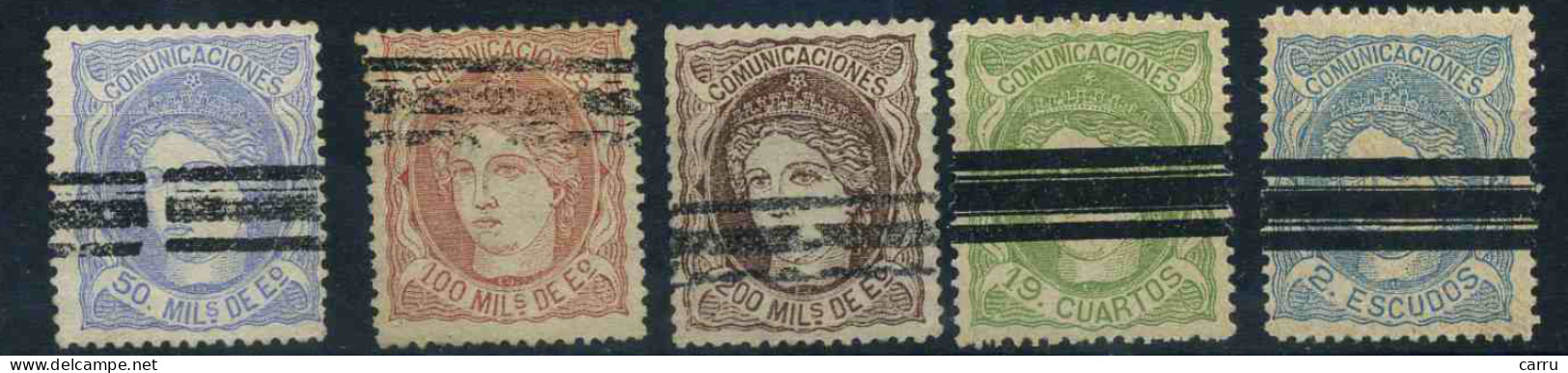 España - Sellos Barrados Del Gobierno Provisional (1870) - Unused Stamps