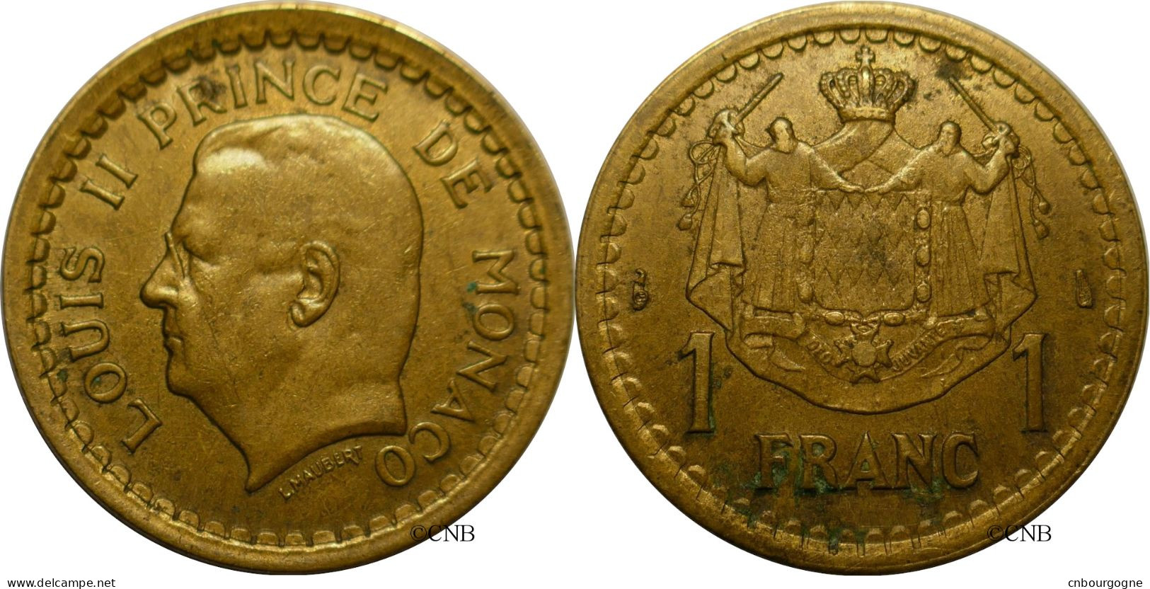 Monaco - Principauté - Louis II - 1 Franc ND (1945) Frappe Forte Avers - TTB/XF45 - Mon6729 - 1922-1949 Louis II.