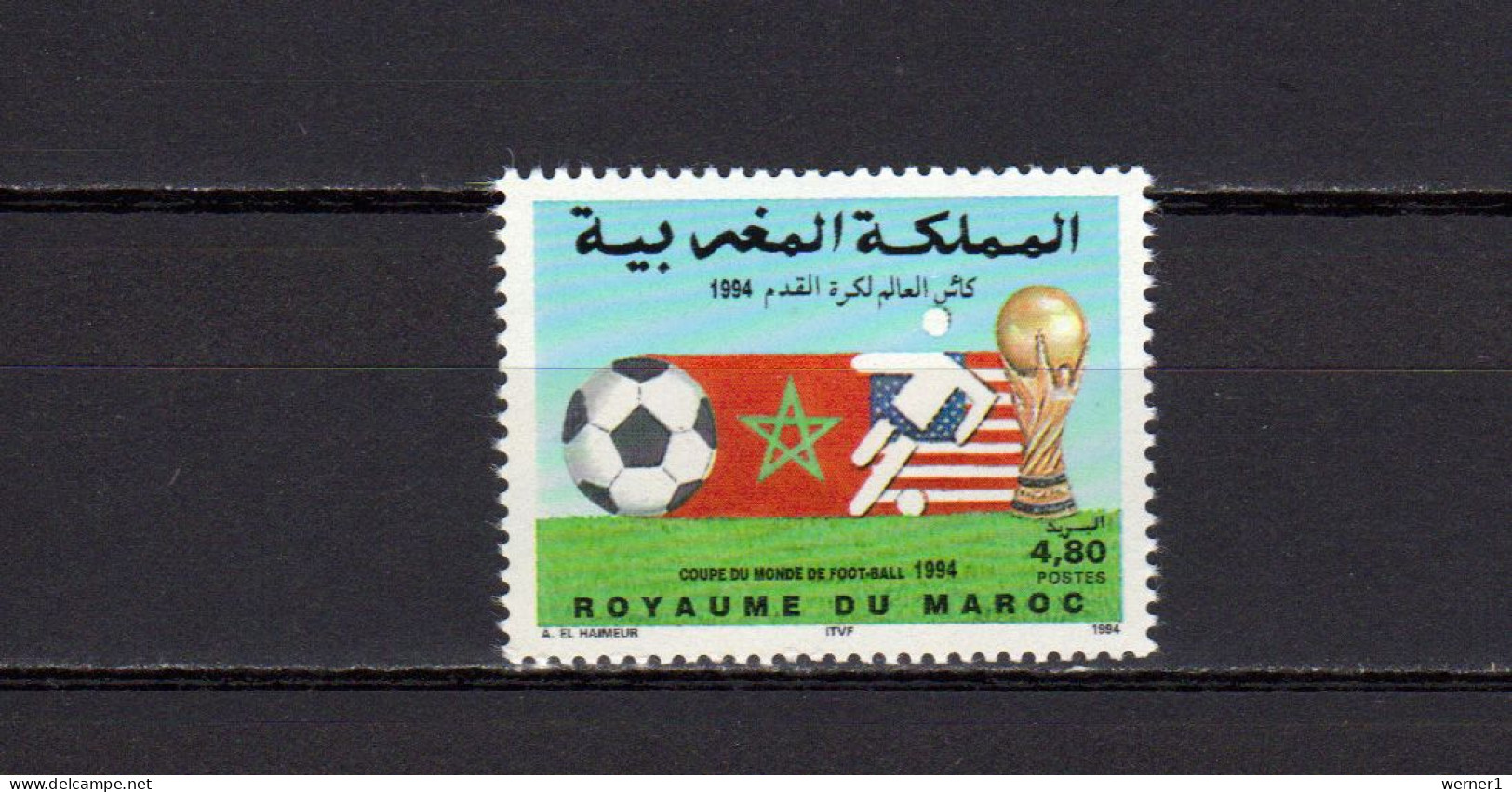 Morocco 1994 Football Soccer World Cup Stamp MNH - 1994 – Stati Uniti