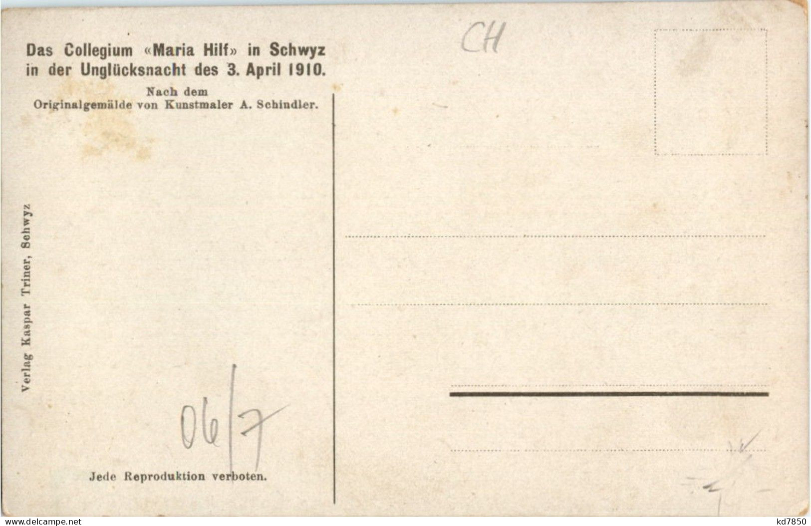 Schwyz - Unglücksnacht 1910 - Schwytz