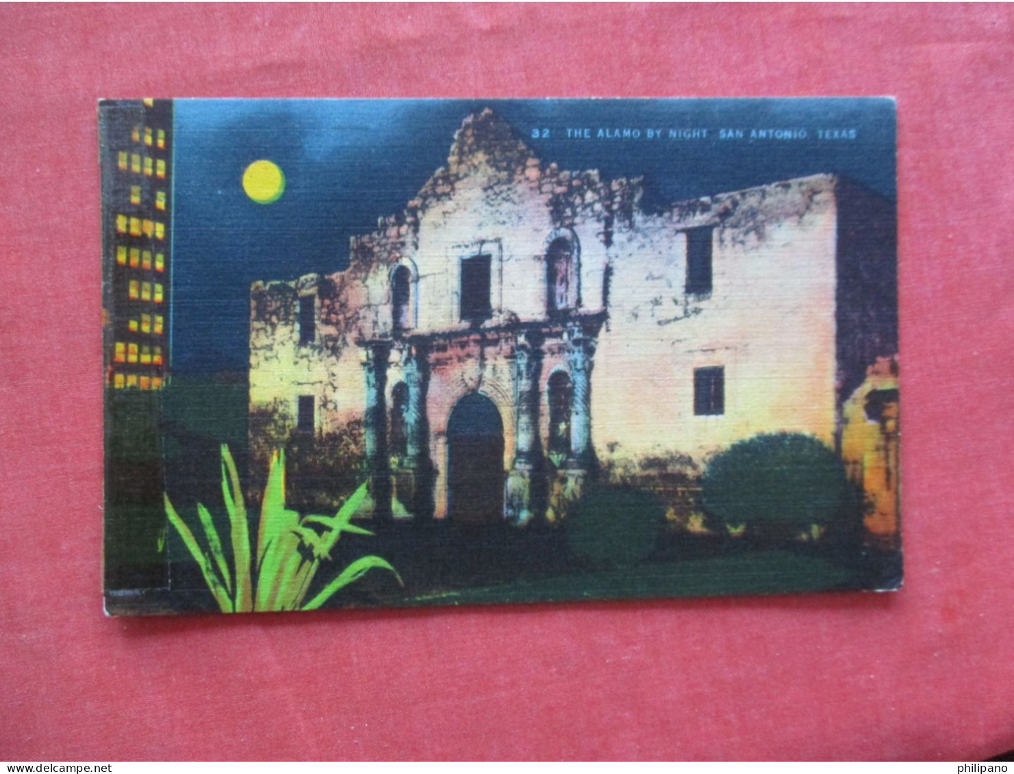 Night View. Alamo. Scotch Tape Left Border.  San Antonio  Texas > San Antonio  Ref 6395 - San Antonio