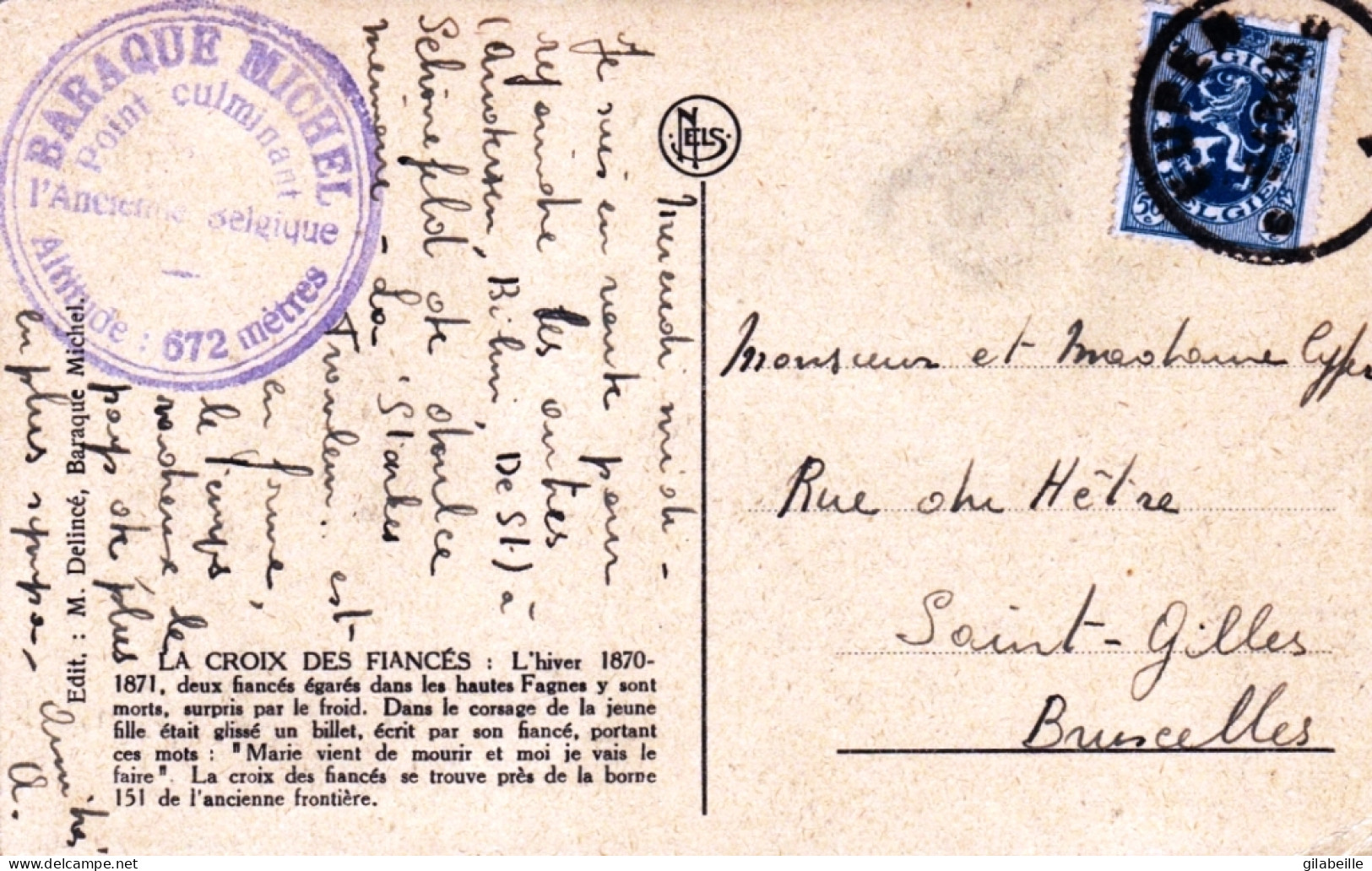 LA BARAQUE MICHEL En 1926 Croix Des Fiancés - Jalhay
