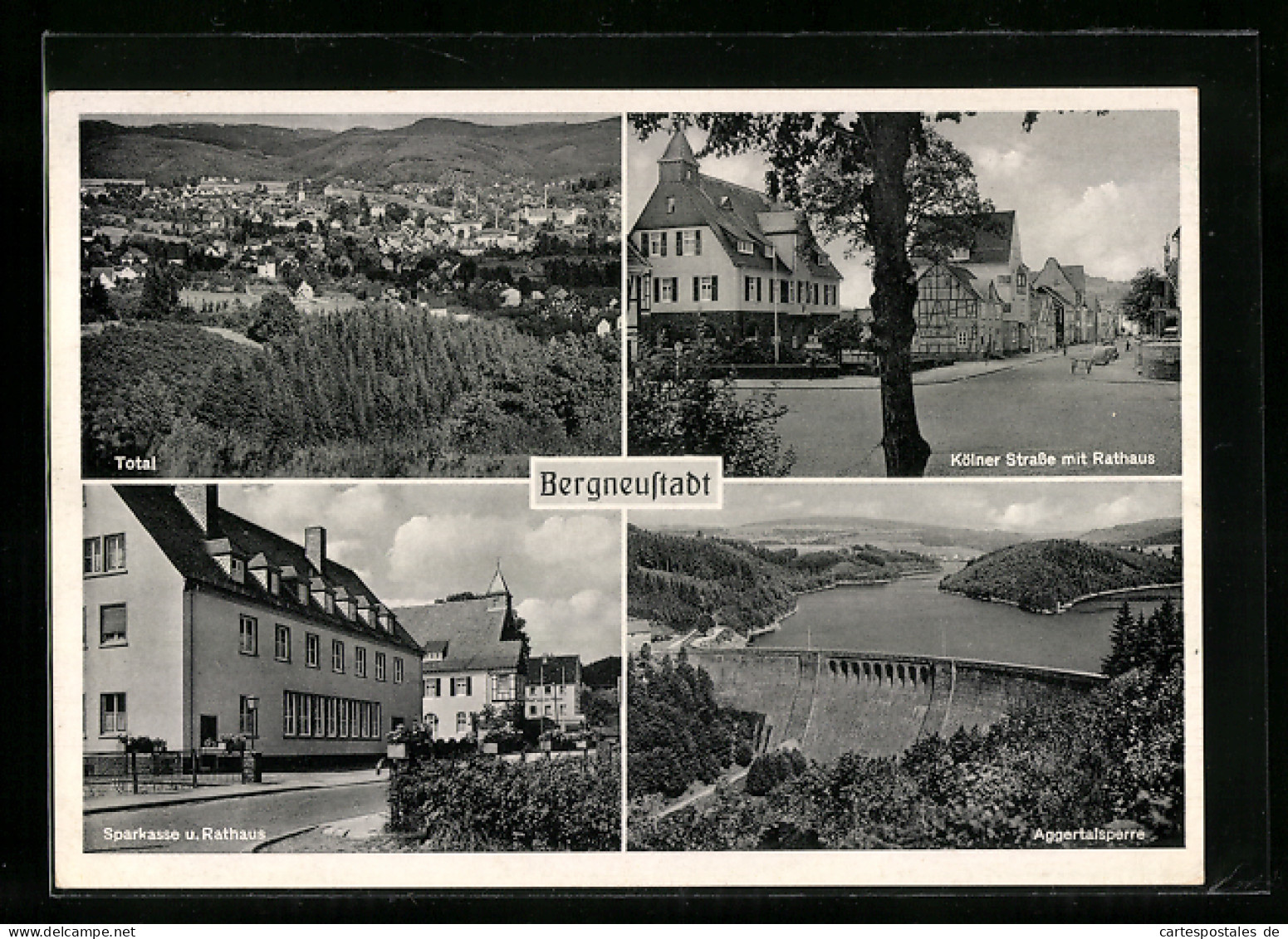 AK Bergneustadt, Sparkasse Und Rathaus, Kölner Strasse, Totalansicht  - Bergneustadt