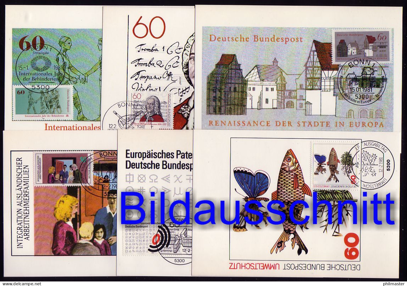 1082-1117 Maximumkarten Jahrgang 1981 Kpl. Ohne ATM - Other & Unclassified