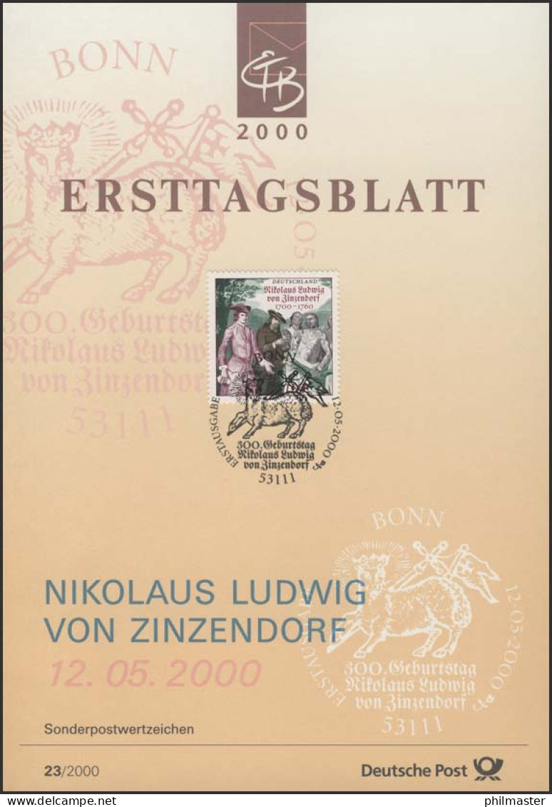 ETB 23/2000 Nikolaus Ludwig Graf Von Zinzendorf - 1991-2000