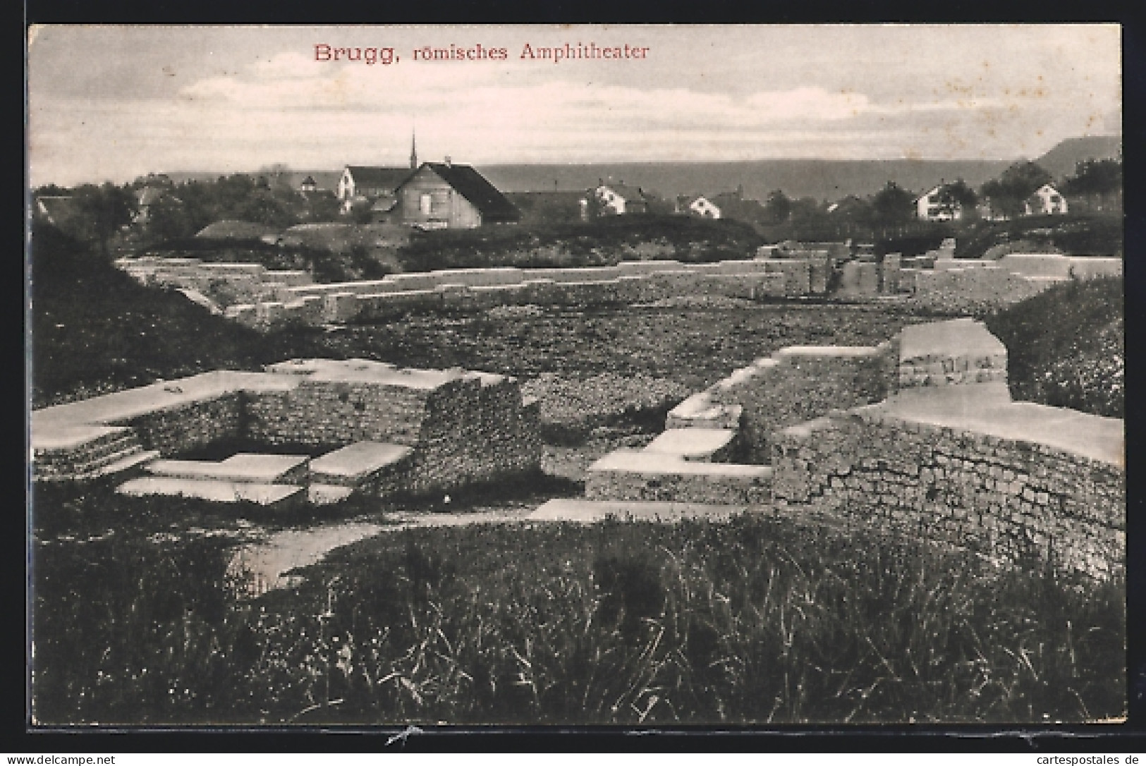 AK Brugg, Römisches Amphitheater Mit Ortspanorama  - Brugg