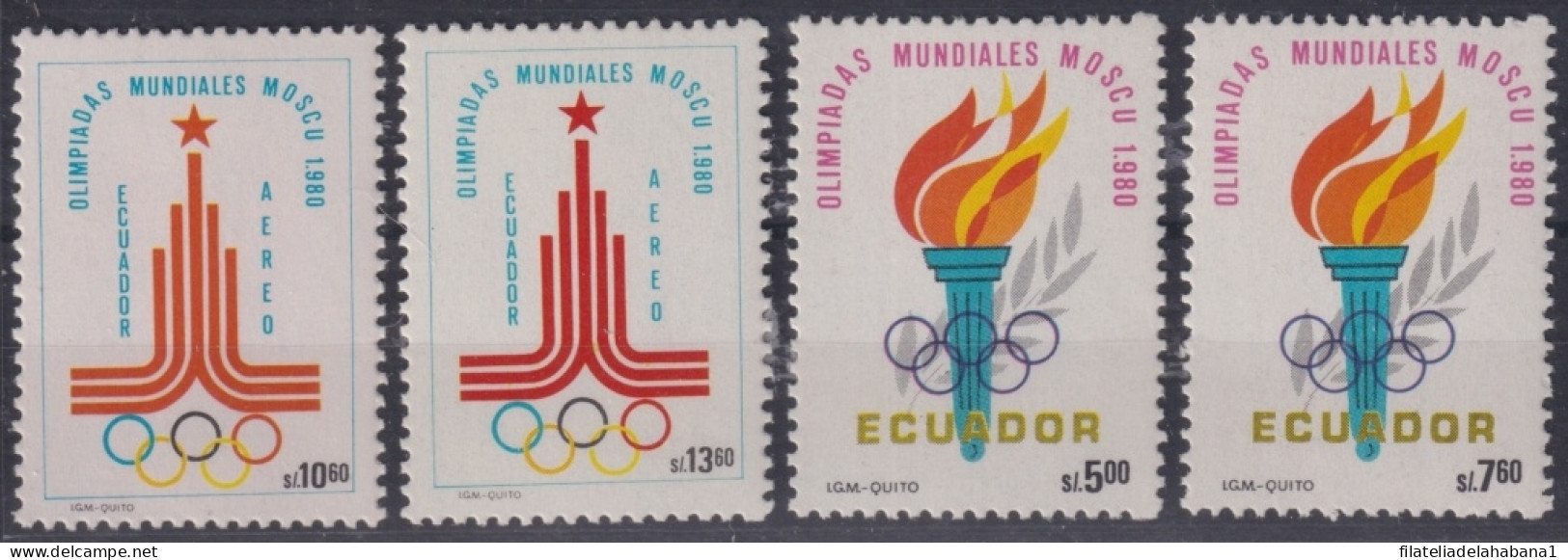 F-EX50102 ECUADOR MNH 1980 MOSCOW OLYMPIC GAMES.            - Summer 1980: Moscow