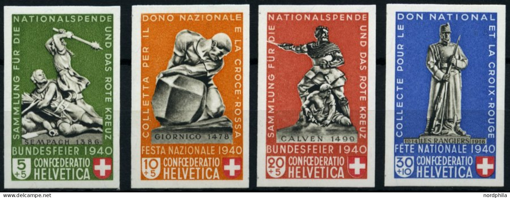 SCHWEIZ BUNDESPOST 369-72 **, 1940, Einzelmarken Pro Patria, Prachtsatz, Mi 310.- - Ungebraucht