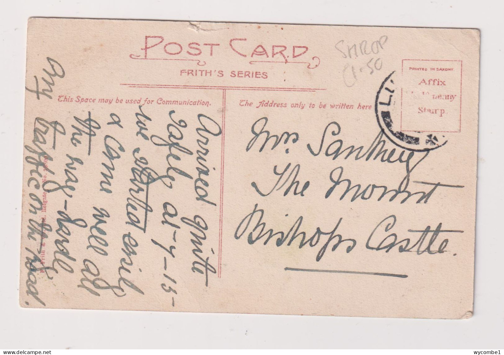 ENGLAND -  Ludlow The Whitcliff  Used Vintage Postcard - Shropshire