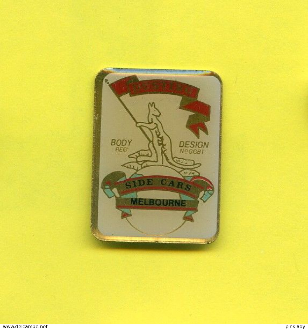 Rare Pins Side Cars Melbourne Dusting Kangourou Ab302 - Motorbikes