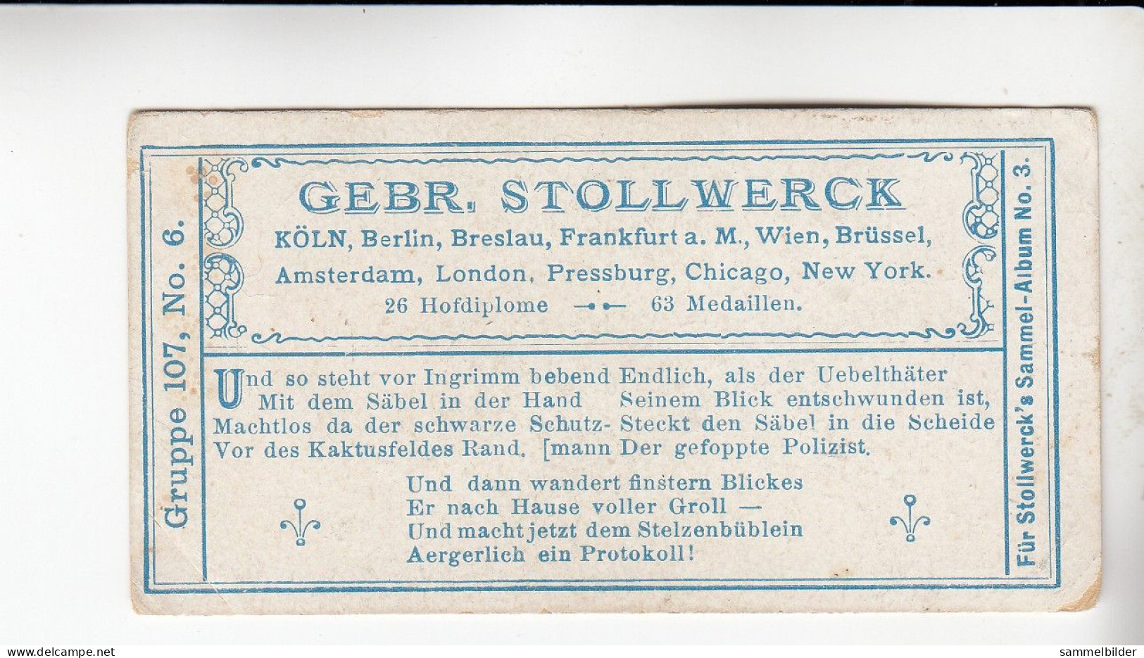 Stollwerck Album No 3 Scherzhaftes Aus Kamerun Finsterer Groll     Grp 107#6  Von 1899 - Stollwerck