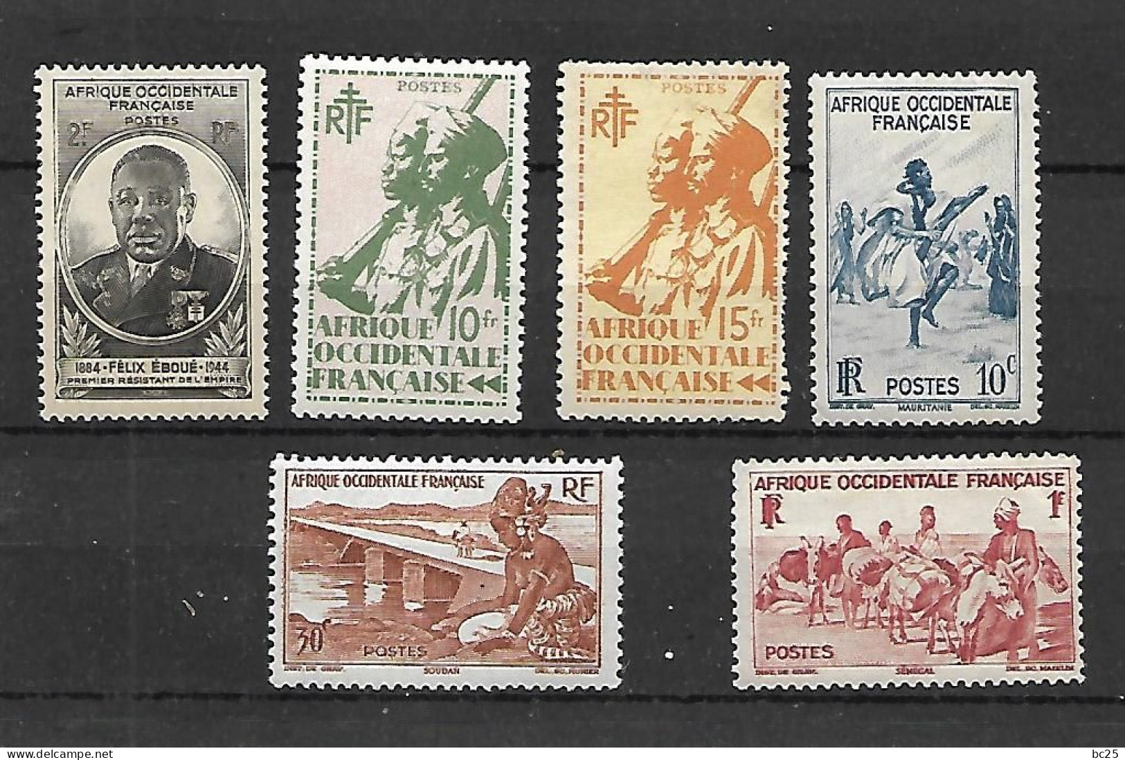 A.O.F-45 TRES BEAUX TIMBRES DONT 6 NEUFS-* * BELLES GOMMES ET 39 OBLITERES - PAS EMINCES-DEPUIS 1945-2 SCANS - Oblitérés