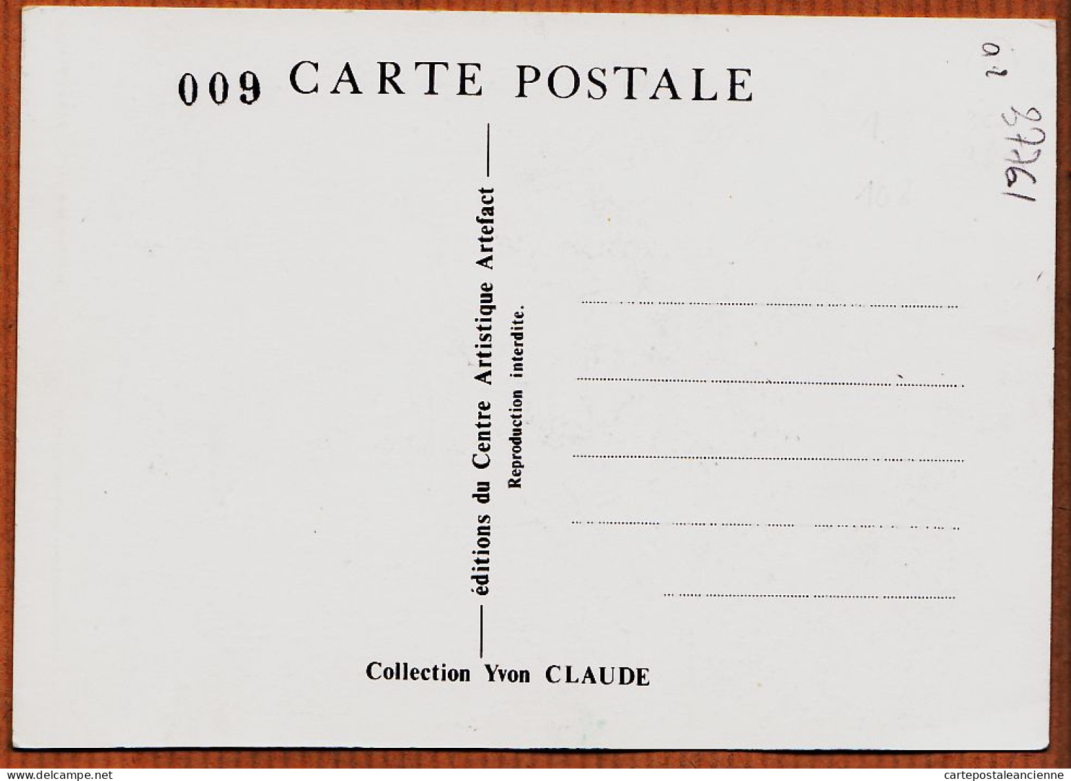 24381 /⭐ ◉  Peu Commun Visage Vieille Femme Collection Yvon CLAUDE 1980s Carte Numérotée N°9 Editions ARTEFACT - Contemporain (à Partir De 1950)