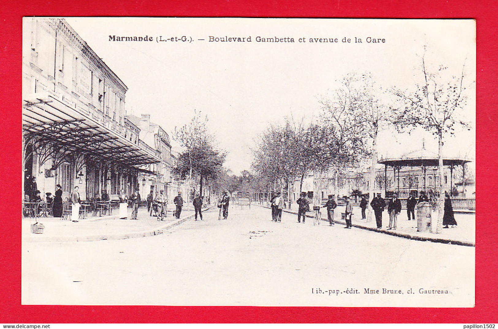 F-47-Marmande-22P204  Boulevard Gambetta Et Avenue De La Gare, Animation, Cpa BE - Marmande