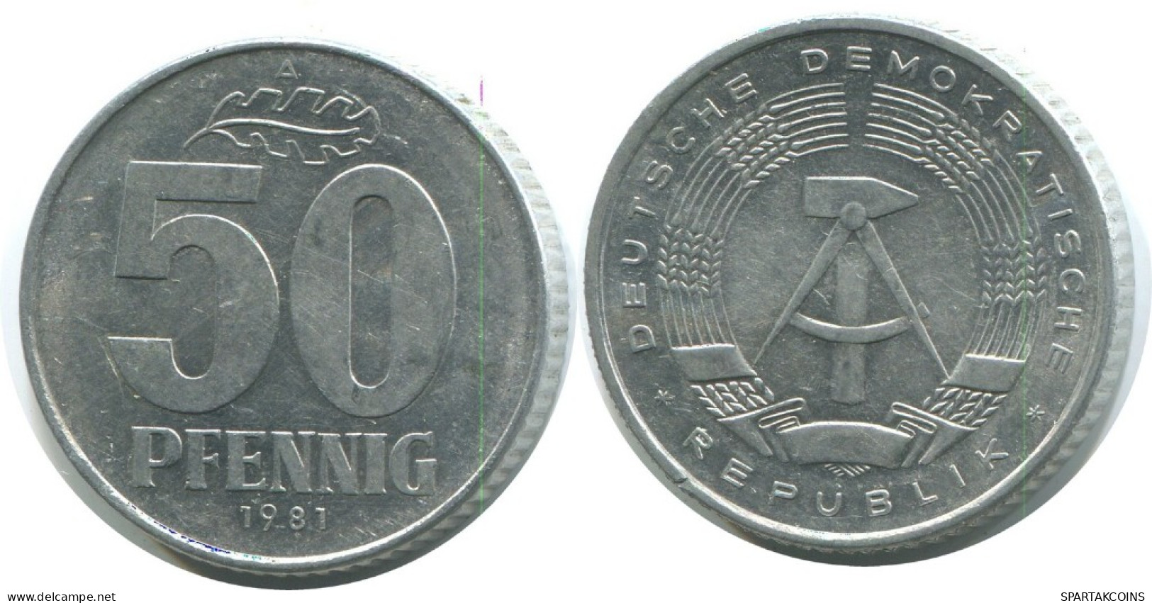 50 PFENNIG 1981 A DDR EAST DEUTSCHLAND Münze GERMANY #AE148.D.A - 50 Pfennig