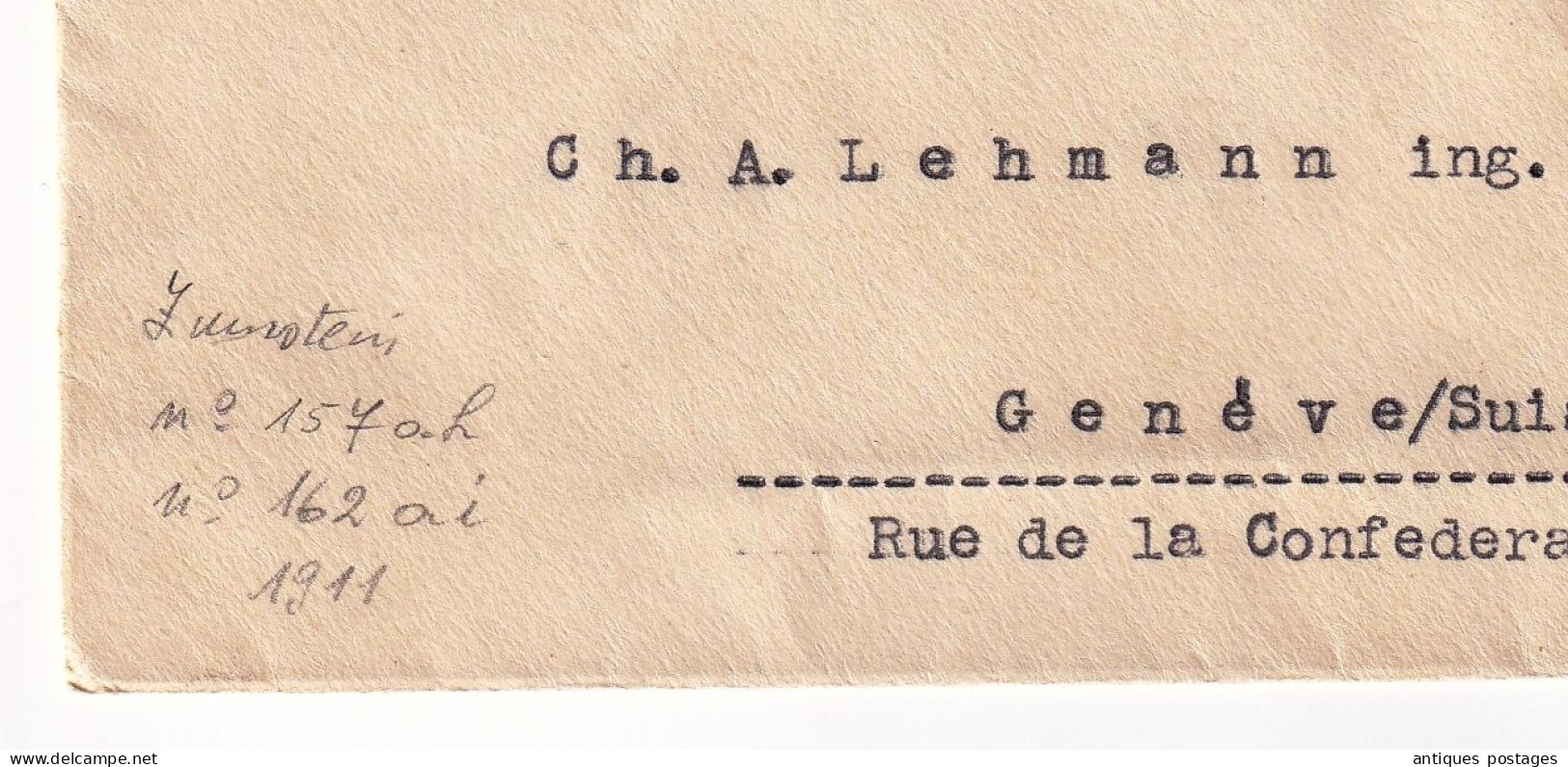 Lettre 1911 Athènes Grèce Podromos D. Antonoglou Genève Lehmann Suisse Switzerland Athens Greece Athen Griechenland - Briefe U. Dokumente