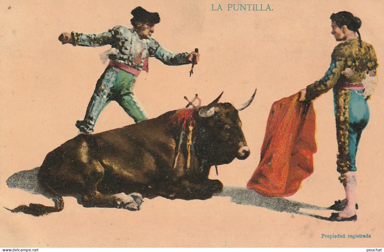 NE 22- CORRIDA - LA PUNTILLA  - CARTE COULEURS - 2 SCANS  - Corrida