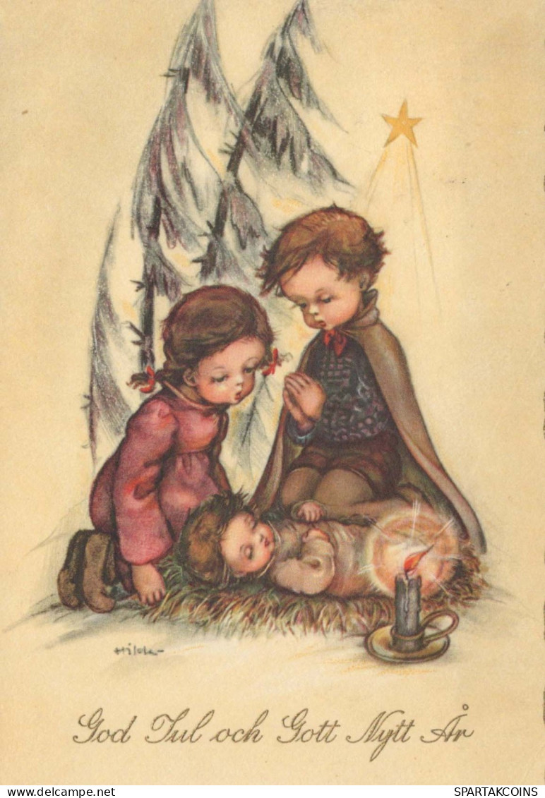 CHILDREN Scene Landscape Baby JESUS Vintage Postcard CPSM #PBB573.GB - Scènes & Paysages