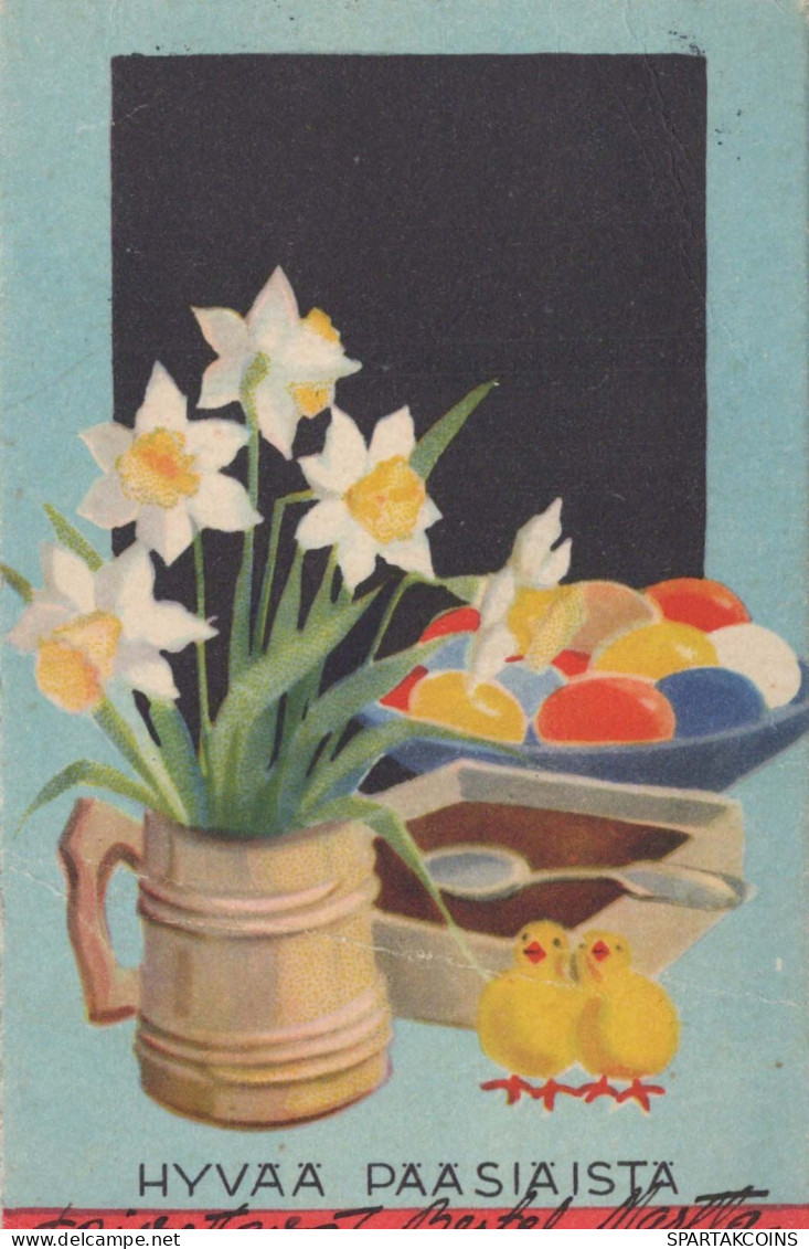 PASQUA POLLO UOVO Vintage Cartolina CPA #PKE113.IT - Ostern