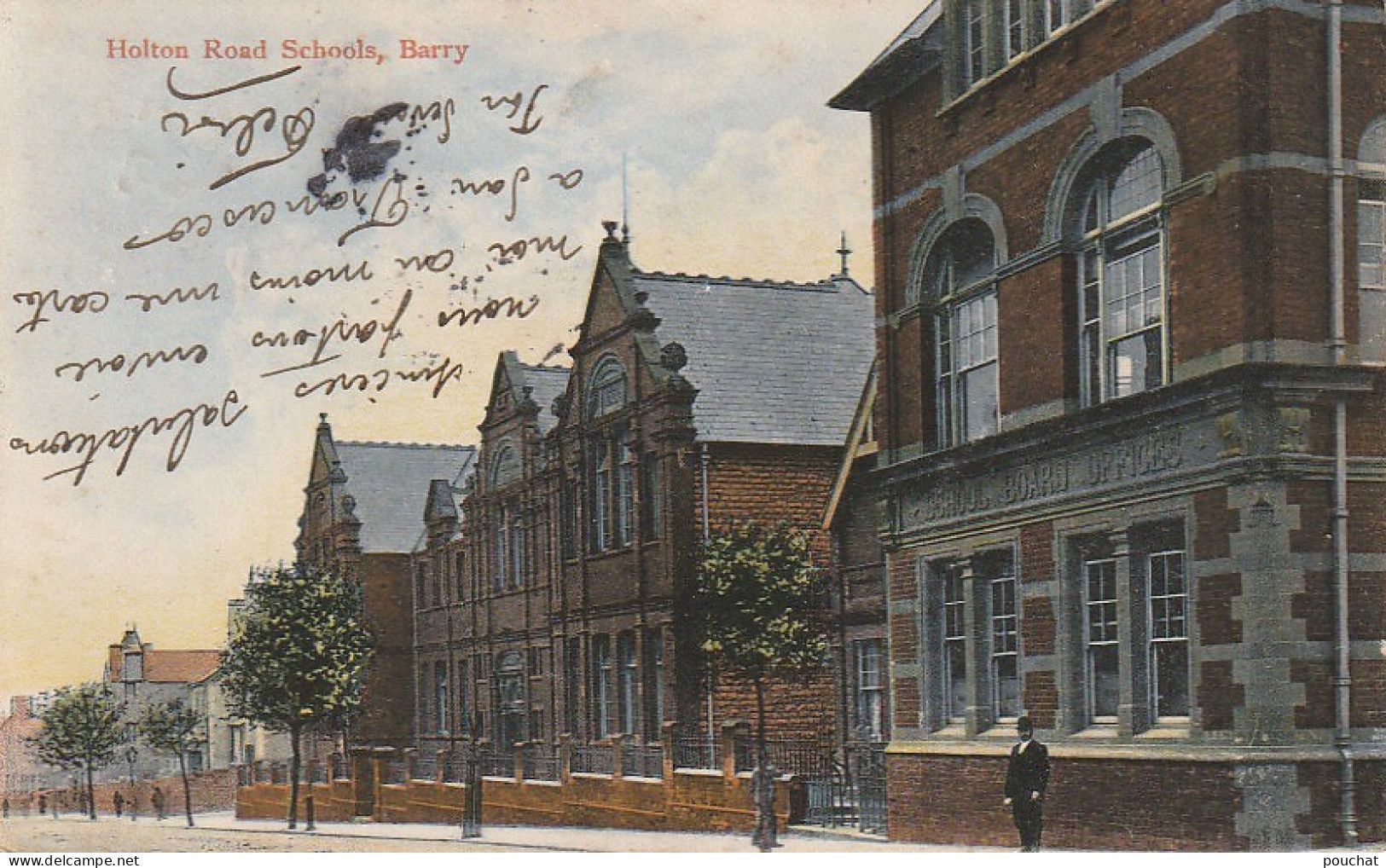 PE 18 - WALES -  HOLTON ROAD SCHOOLS , BARRY - CARTE COLORISEE (1905) - 2 SCANS - Glamorgan