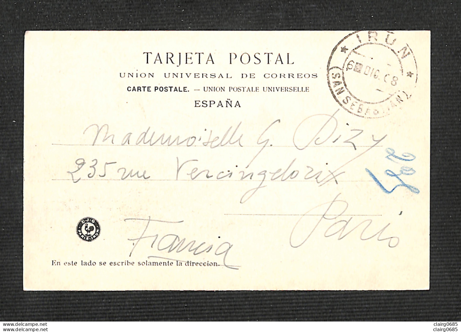 ESPAGNE - IRUN - Puente Internacional - 1908 - Guipúzcoa (San Sebastián)