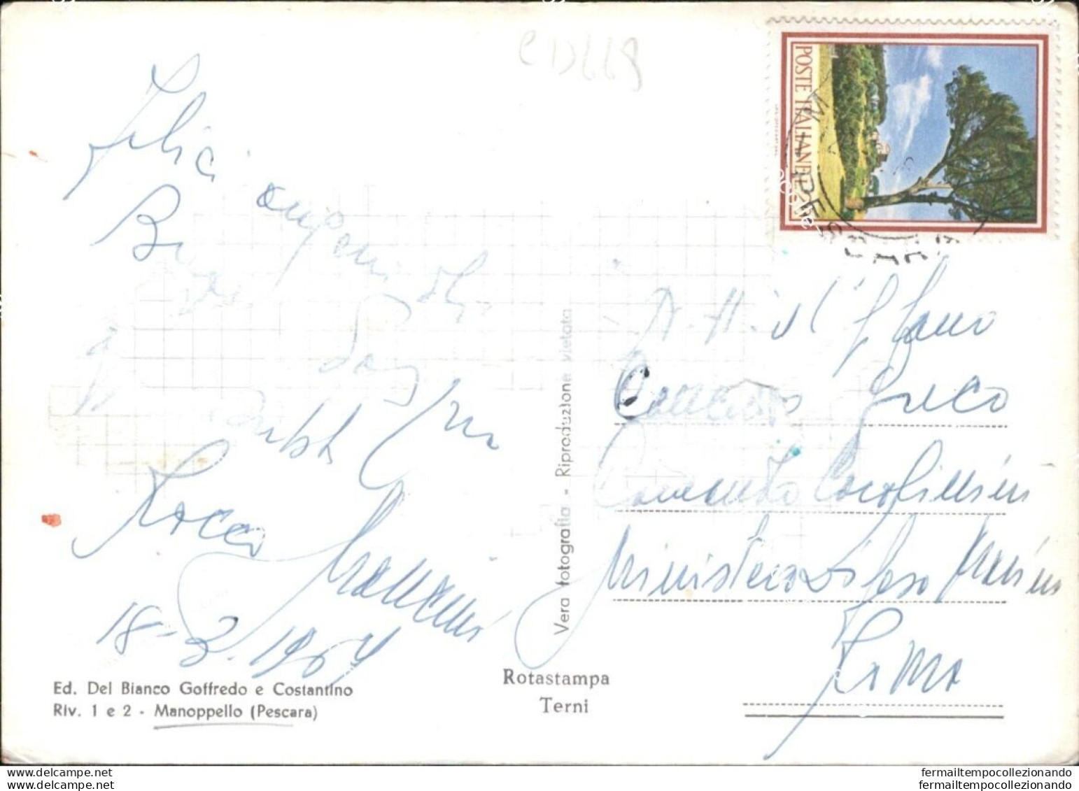 Cd668 Cartolina Manoppello Panorama Provincia Di Pescara Abruzzo Abrasione Retro - Pescara