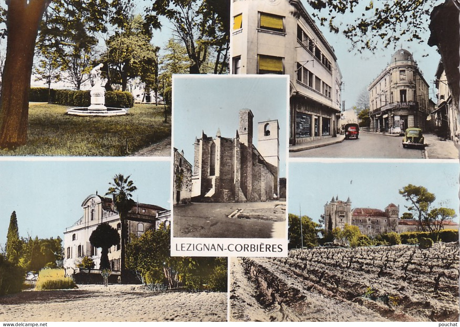 MO 27-(11) LEZIGNAN CORBIERES - CARTE MULTIVUES : JARDIN PUBLIC , AVENUE WILSON , EGLISE ST FELIX , CHATEAUX - Other & Unclassified