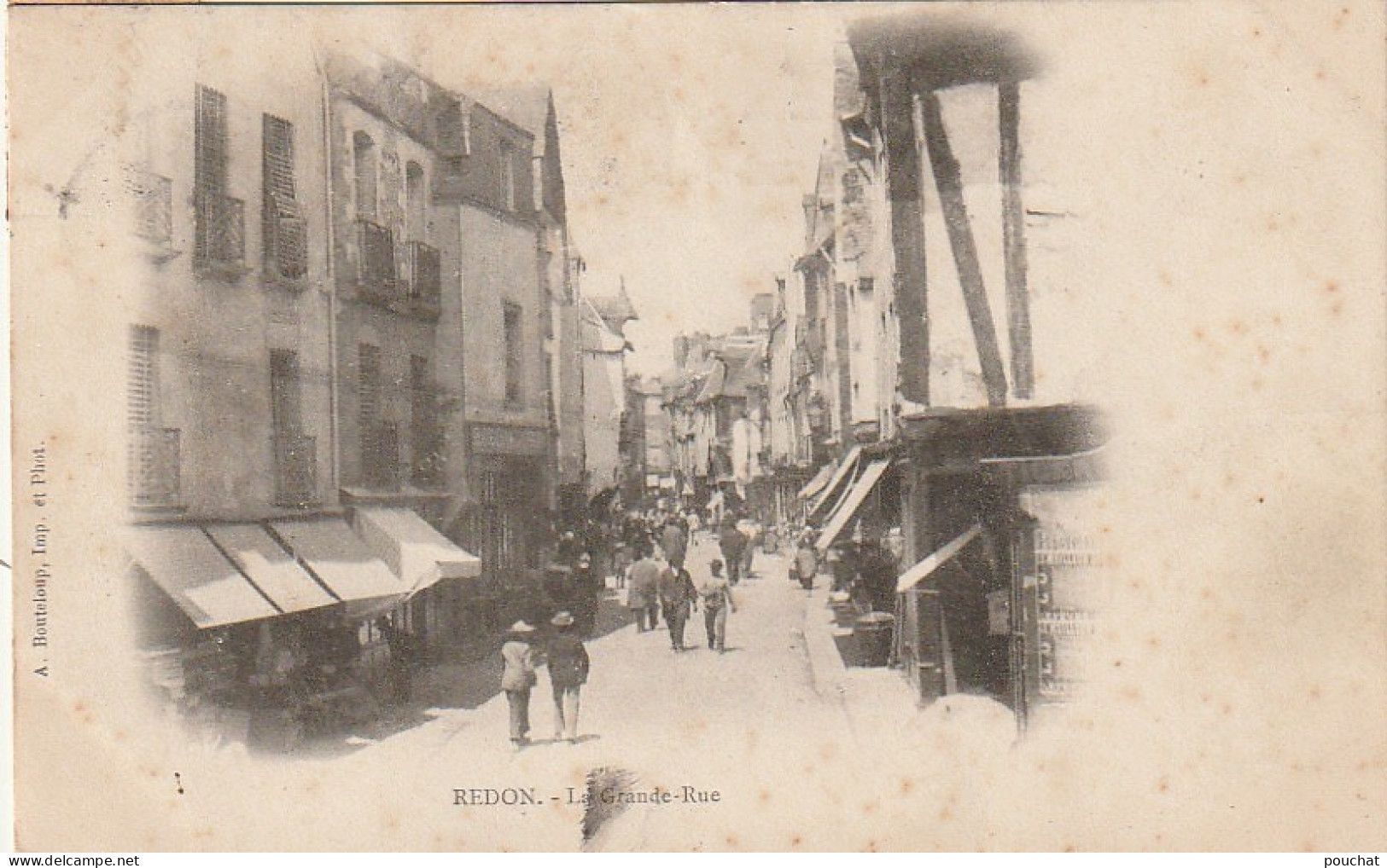 RE 3-(35) REDON - LA GRANDE RUE - COMMERCES - ANIMATION - 2 SCANS - Redon