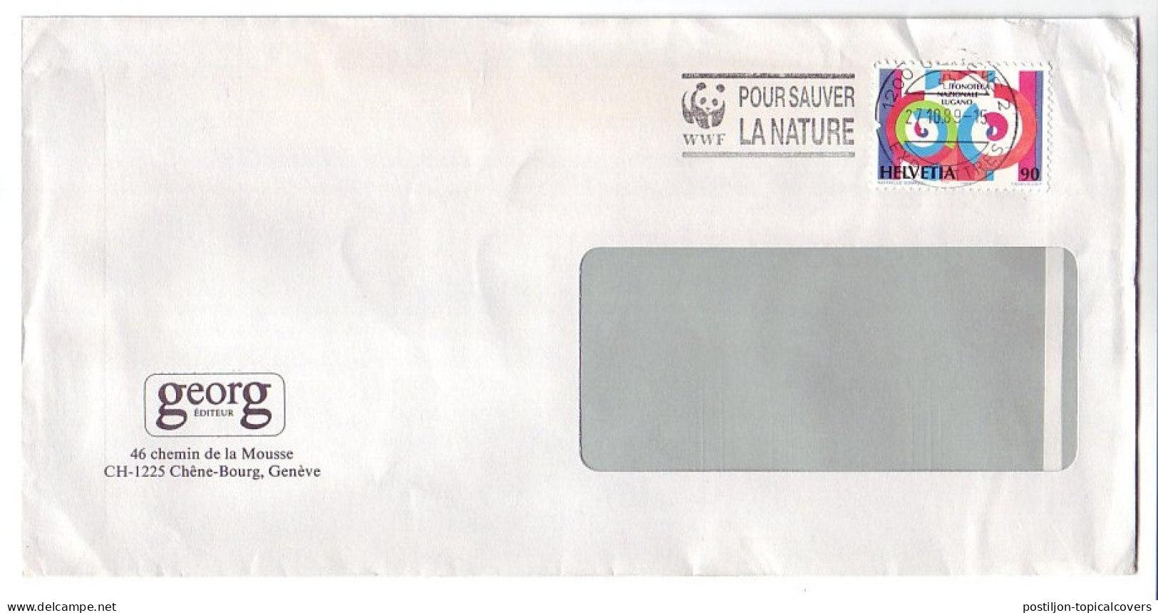 Cover / Postmark Switzerland 1989 Panda Bear - Other & Unclassified