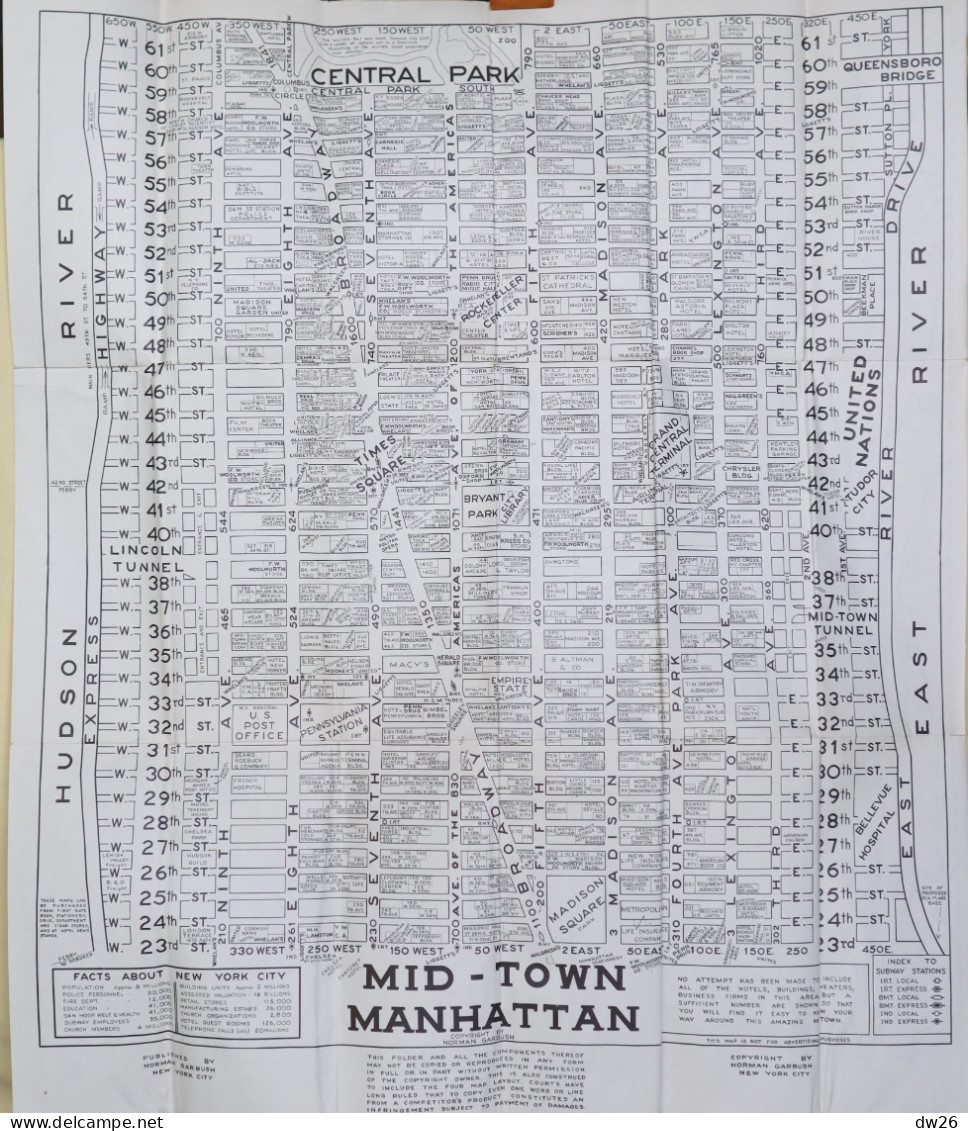 Maps Of New York City (The Standard Visitor's Guide) Mid-town Manhattan, Brooklyn, Queens, Bronx - Cartes Routières