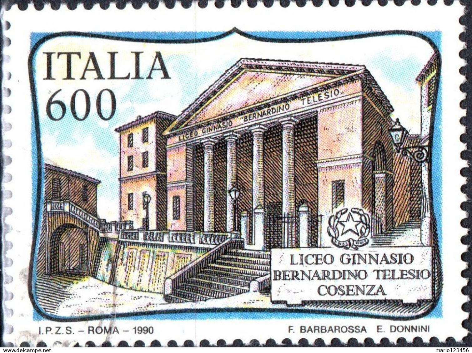 ITALIA, ITALY, MONUMENTI, 1990, USATI Scott:IT 1824, Yt:IT 1895 - 1981-90: Used
