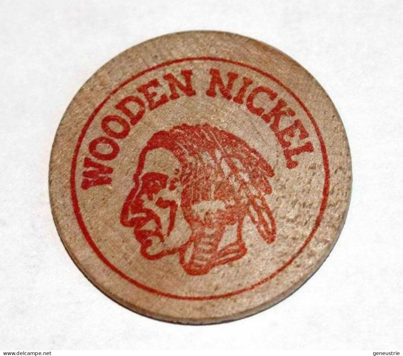 Wooden Nickel - Jeton Bois 1979 Monnaie Tête D'Indien - The Cola Clan Houston - Coca Cola - Etats-Unis - Wooden Token - Monetary/Of Necessity