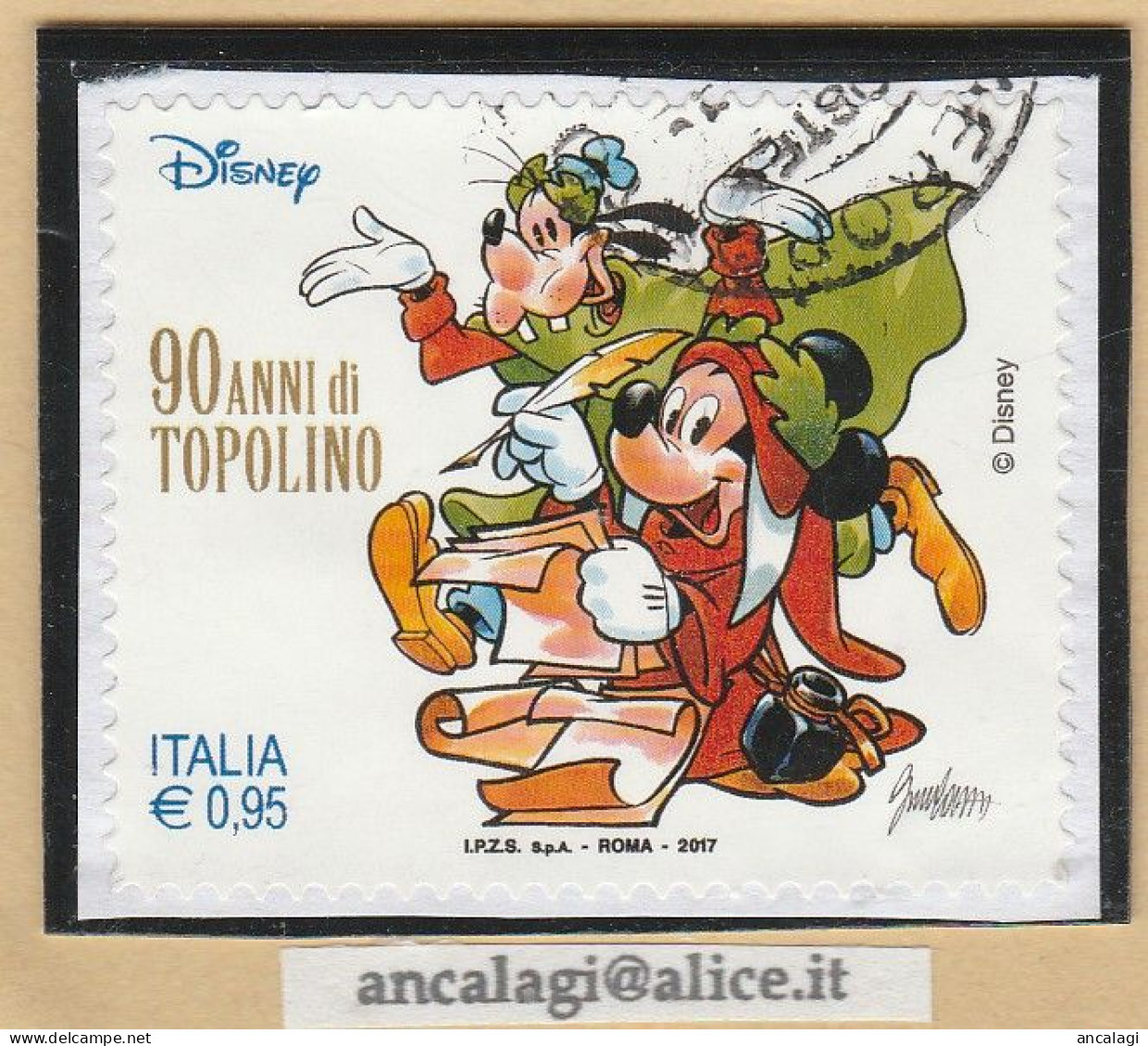 USATI ITALIA 2017 - Ref.1298 "90 ANNI DI TOPOLINO" 1 Val. - - 2011-20: Oblitérés